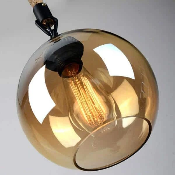 Promo ๐งจ Deals ๐ 1-Light Amber Clear Globe Pendant with Glass Shades by LamQee ๐ ๐ - Image 5