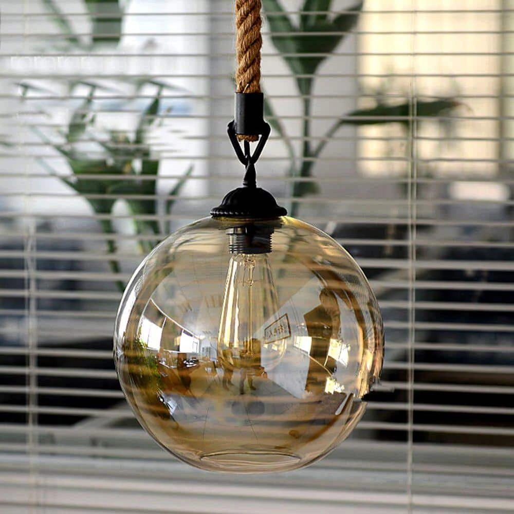 Promo ๐งจ Deals ๐ 1-Light Amber Clear Globe Pendant with Glass Shades by LamQee ๐ ๐ - Image 8