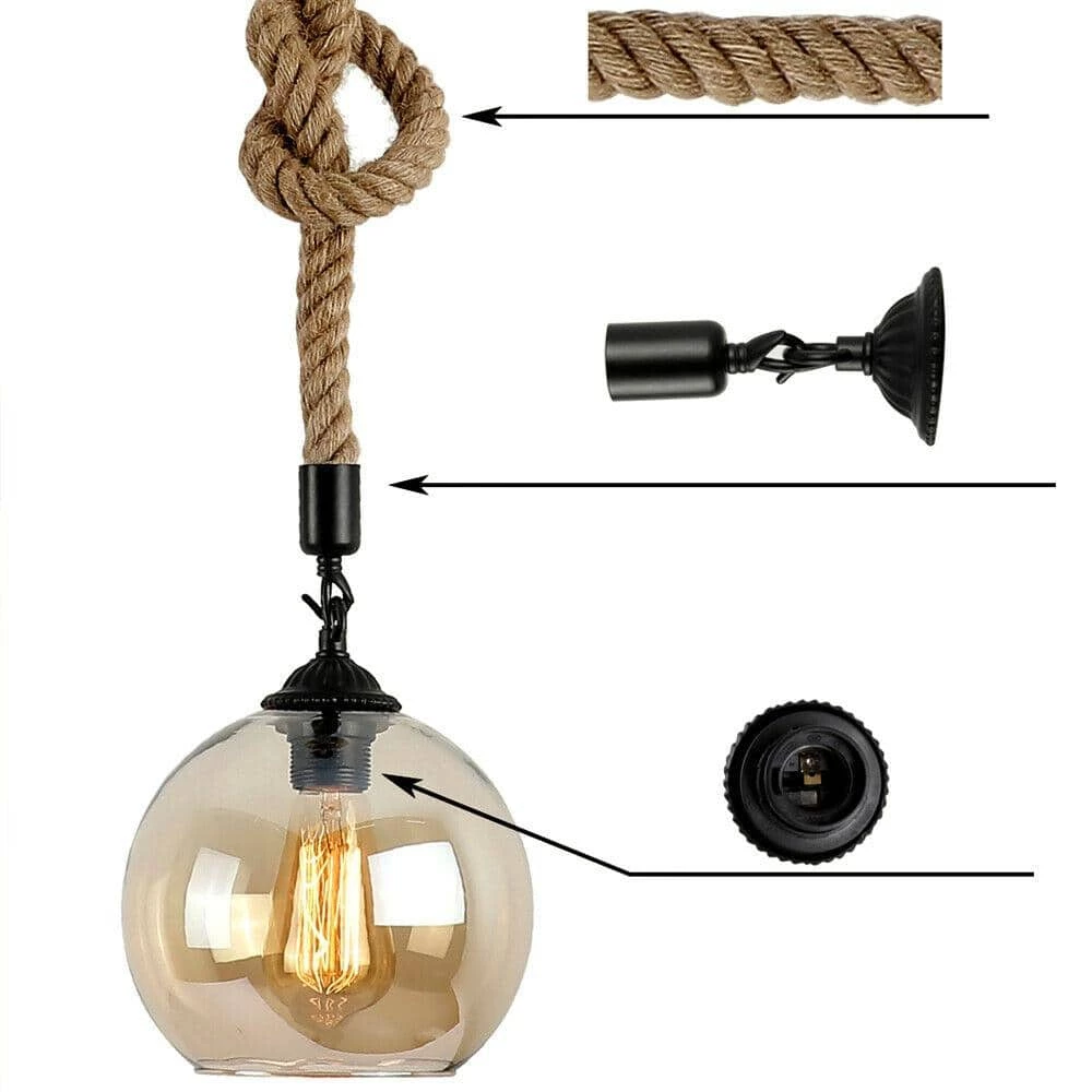 Promo ๐งจ Deals ๐ 1-Light Amber Clear Globe Pendant with Glass Shades by LamQee ๐ ๐ - Image 4