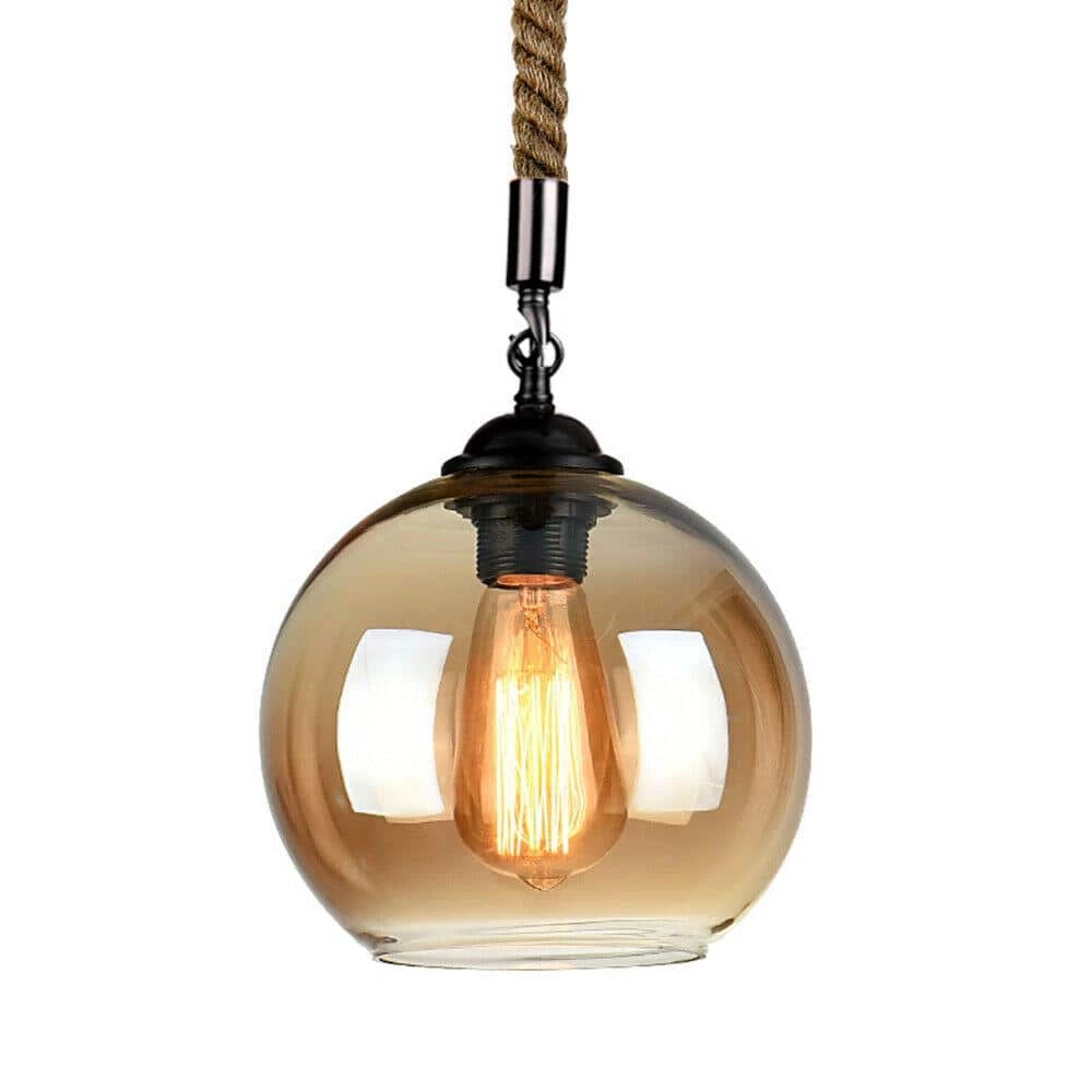 Promo ๐งจ Deals ๐ 1-Light Amber Clear Globe Pendant with Glass Shades by LamQee ๐ ๐