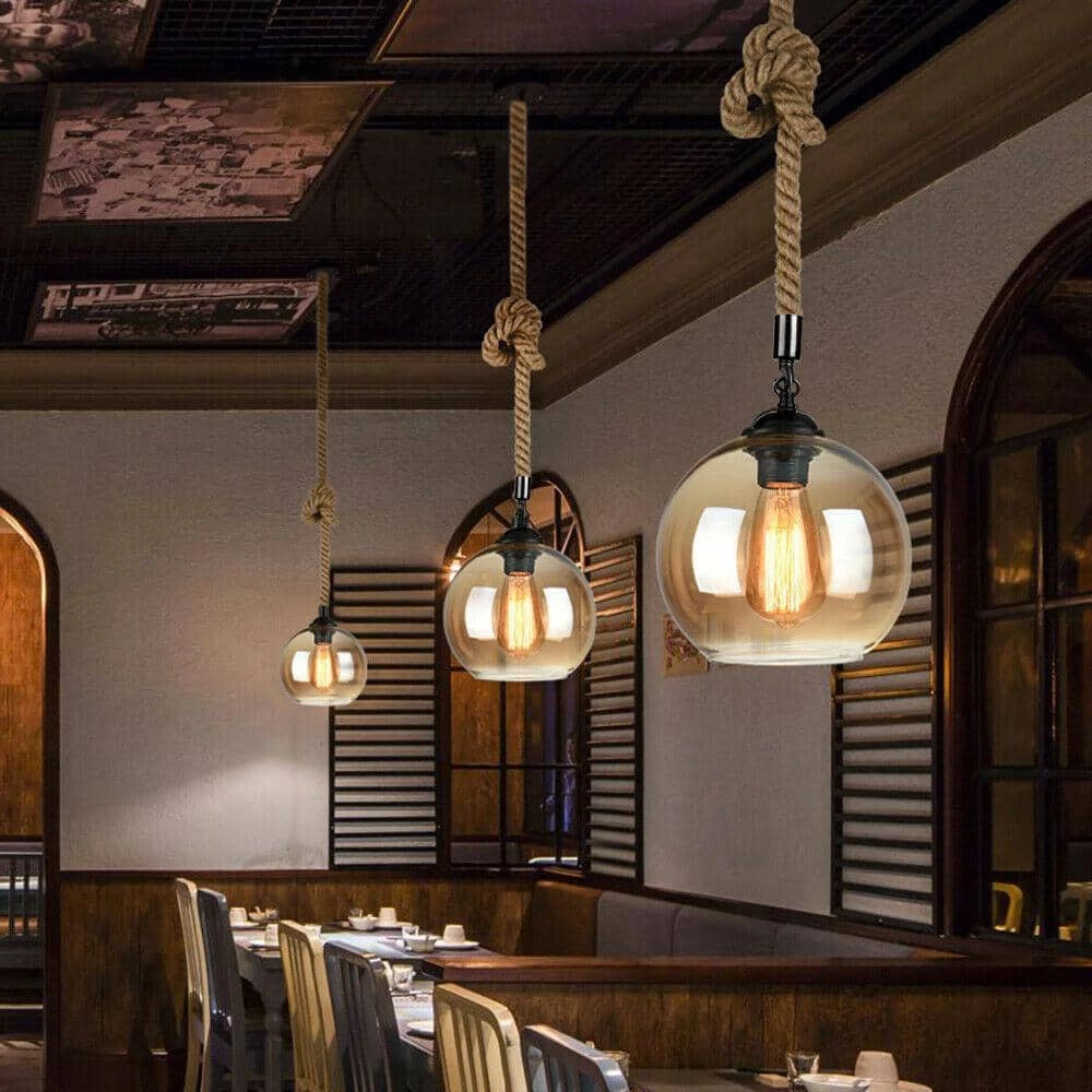 Promo ๐งจ Deals ๐ 1-Light Amber Clear Globe Pendant with Glass Shades by LamQee ๐ ๐ - Image 2