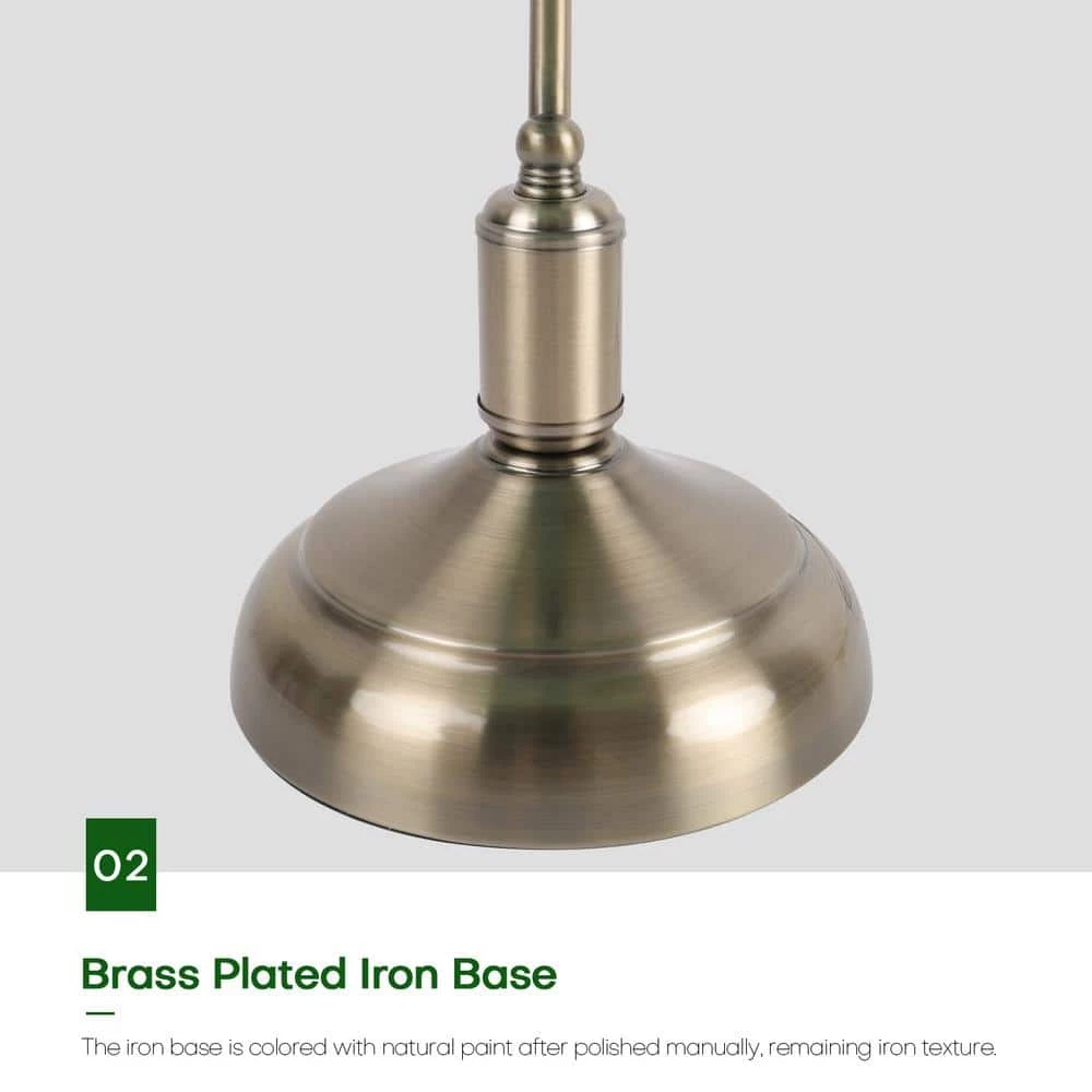Hot Sale 🌟 Top 10 🎉 15 in. Antique Brass Indoor Adjustable Height Bankers Desk Lamp with Green Glass Shade by LamQee ✨ 🔥 - Image 2