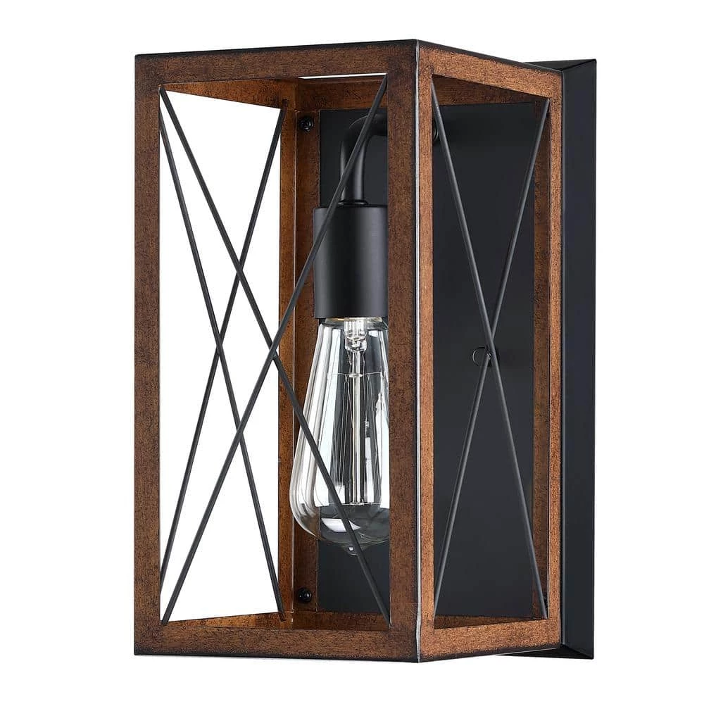 Best Sale 😀 Hot Sale 😀 Martin 1-Light Barnwood Accents Indoor Wall Sconce Lantern by Hukoro 🤩 👍 - Image 3