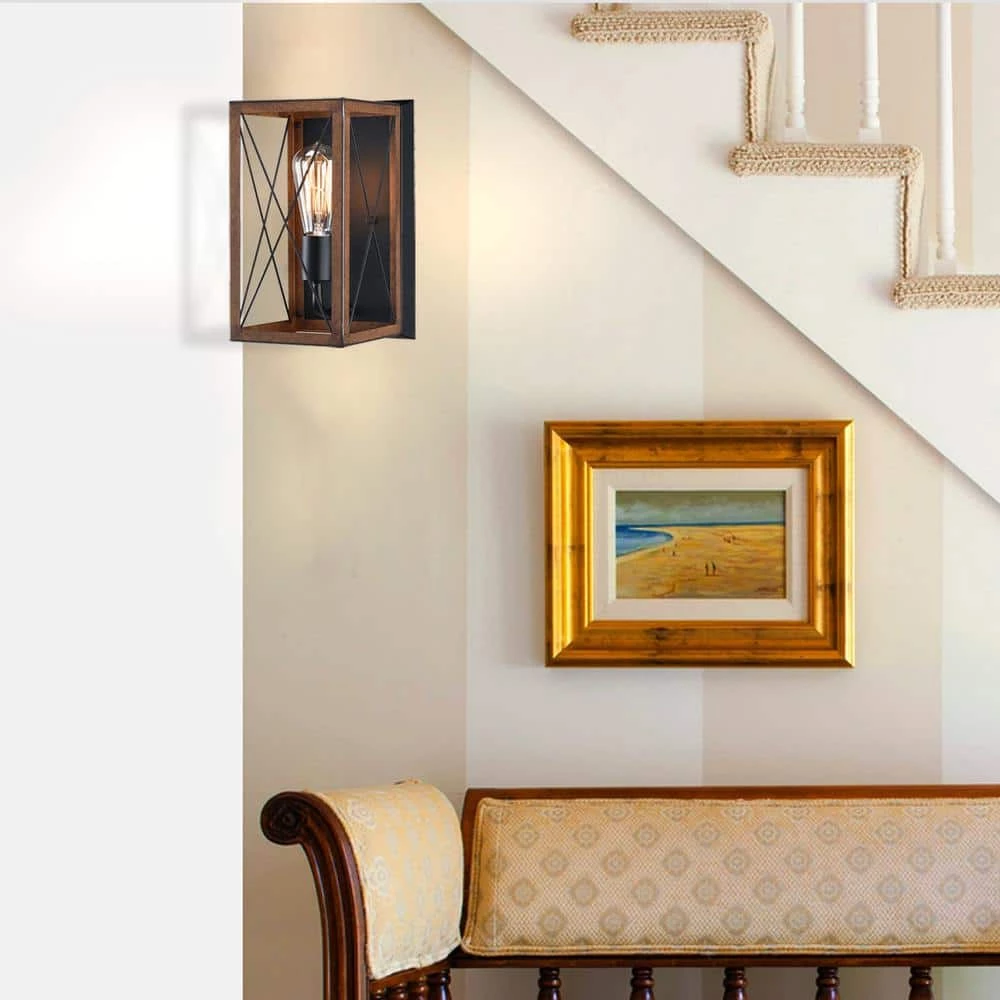 Best Sale 😀 Hot Sale 😀 Martin 1-Light Barnwood Accents Indoor Wall Sconce Lantern by Hukoro 🤩 👍 - Image 2