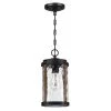 Cheap 🛒 Best Sale 🧨 Alfa 1-Light Matte Black and Barnwood Accents Outdoor Hanging Lantern Pendant Light with Water Glass Shade by Hukoro 🤩 🤩