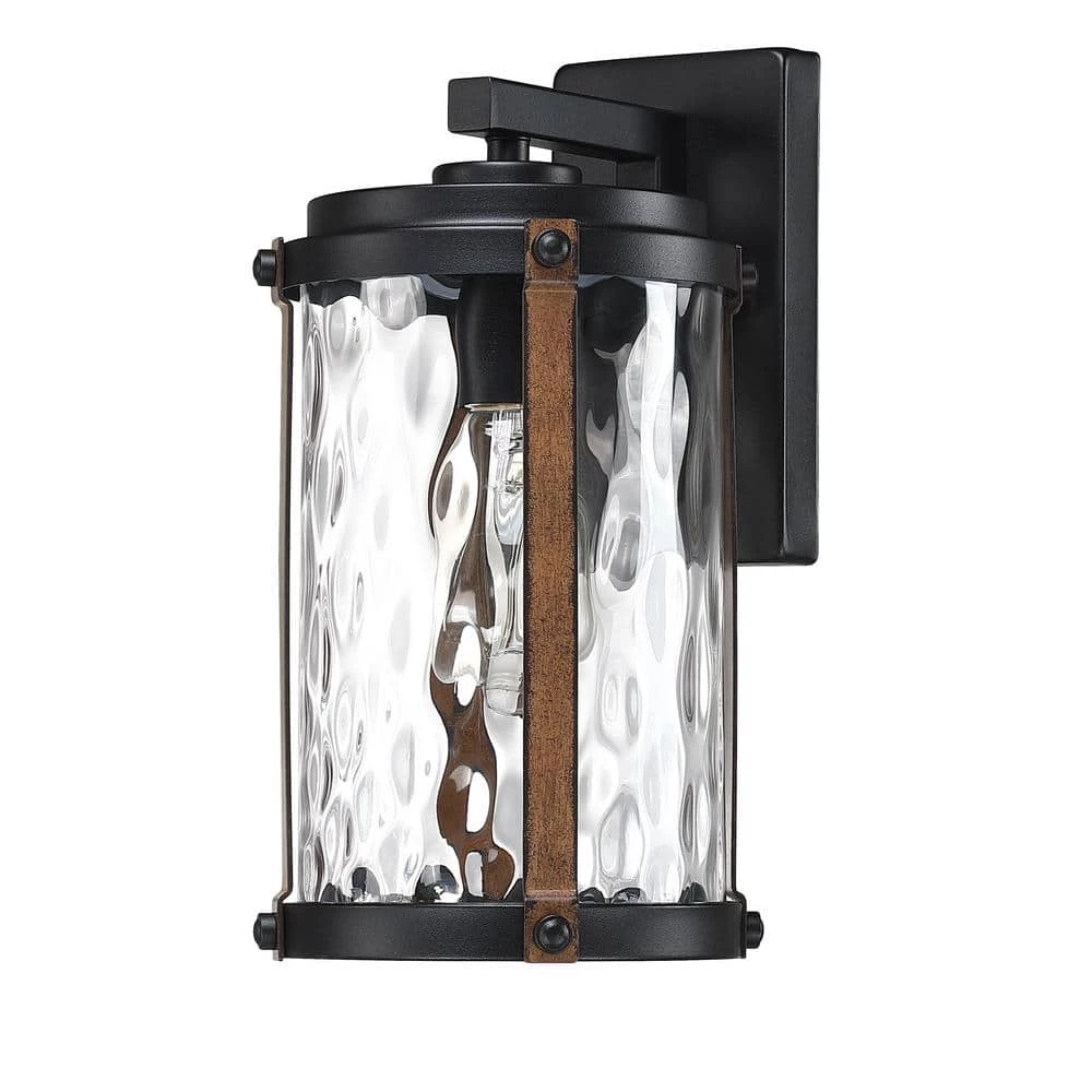 Brand new โ๏ธ Best reviews of ๐ Martin 1-Light Matte Black and Barnwood accents Outdoor Wall Lantern Sconce by Hukoro โญ ๐ - Image 6