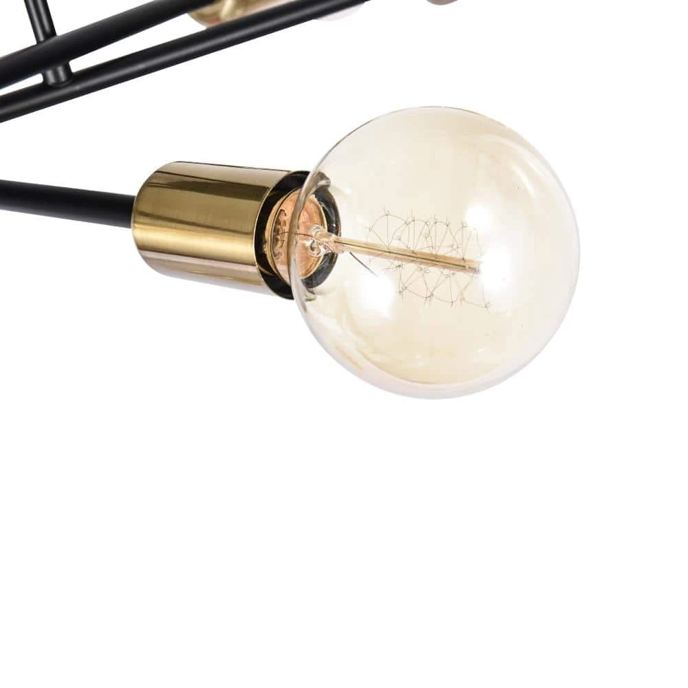 Deals ๐งจ Promo ๐ Highlandville 23.62 in. 6-Light Black and Gold Sputnik Semi Flush Mount by RRTYO โ๏ธ ๐ - Image 8