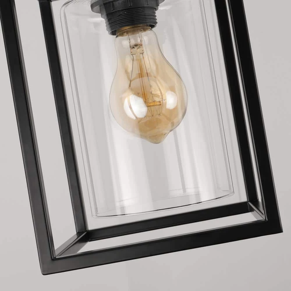 Promo โญ Wholesale โค๏ธ 1-Light Black/Glass Mini Pendant Light with Cage Shade for Living Room Bedroom Kitchen Farmhouse by LamQee ๐ ๐ - Image 8