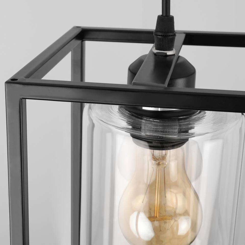 Promo โญ Wholesale โค๏ธ 1-Light Black/Glass Mini Pendant Light with Cage Shade for Living Room Bedroom Kitchen Farmhouse by LamQee ๐ ๐ - Image 7