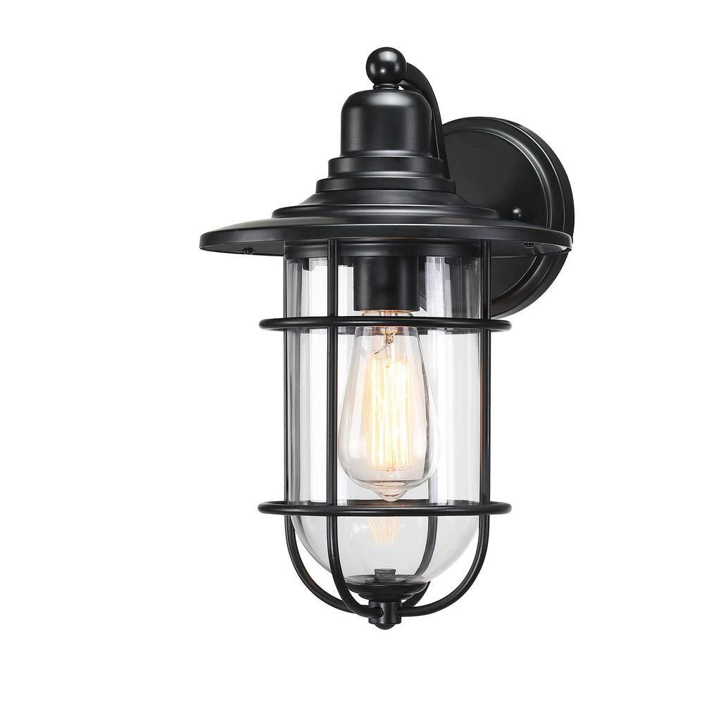 Cheapest โจ Cheapest โญ Martin 1-Light Black Outdoor Wall Lantern Sconce with Clear Glass shade by Hukoro ๐ โจ - Image 5