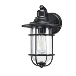 Cheapest โจ Cheapest โญ Martin 1-Light Black Outdoor Wall Lantern Sconce with Clear Glass shade by Hukoro ๐ โจ
