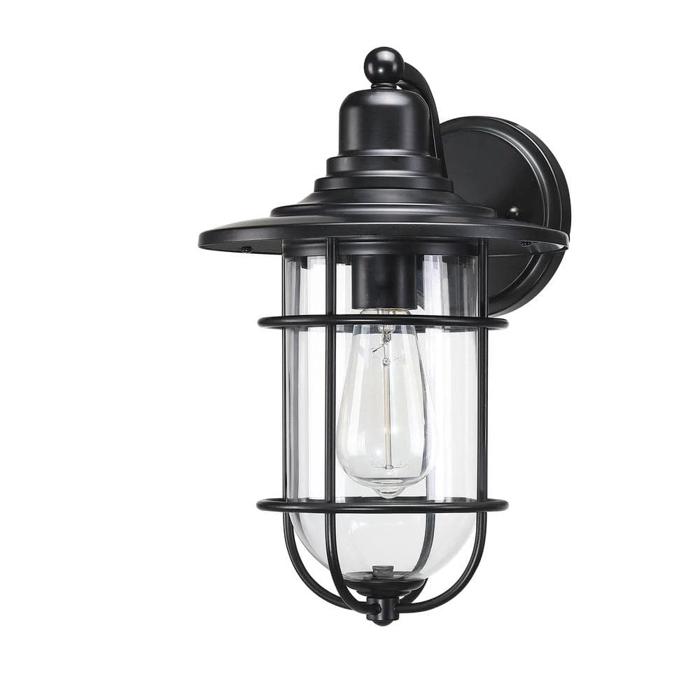 Cheapest โจ Cheapest โญ Martin 1-Light Black Outdoor Wall Lantern Sconce with Clear Glass shade by Hukoro ๐ โจ