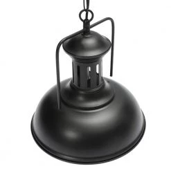 Cheap ๐ Promo โจ 14.2 in. Dia 1-Light Black Retro Industrial Warehouse Pendant Light with Metal Dome Shade by LamQee โ๏ธ ๐
