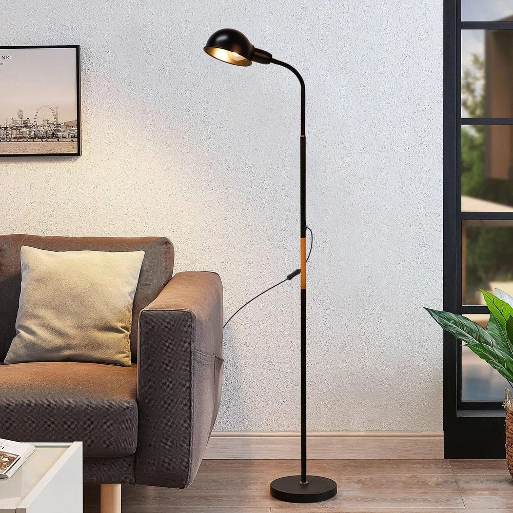 Budget ๐ Buy ๐ Indoor 49 in. Black Gooseneck 360-Degree Adjustable Arm Floor Lamp with Scoop Shade by LamQee โญ ๐ - Image 3