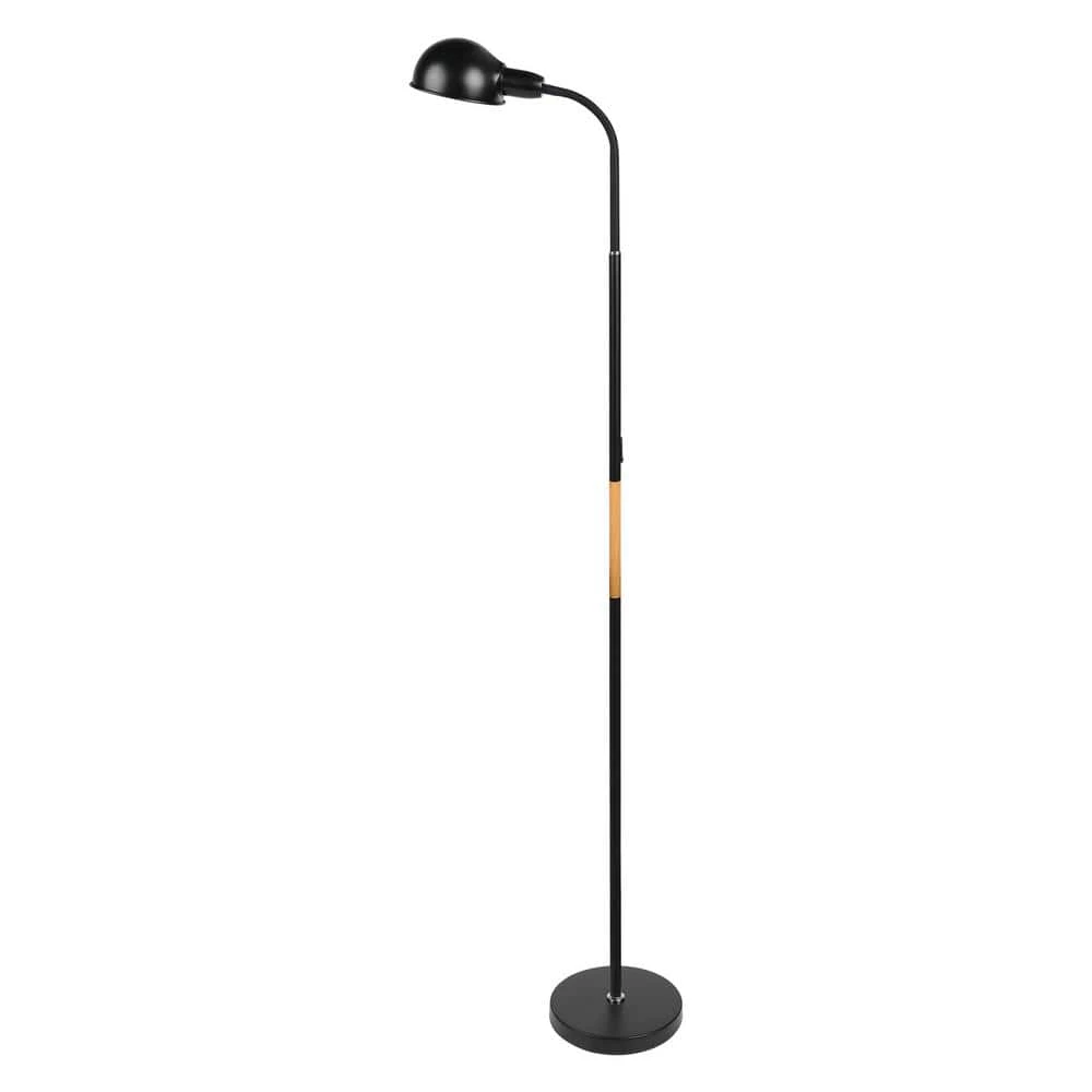 Budget ๐ Buy ๐ Indoor 49 in. Black Gooseneck 360-Degree Adjustable Arm Floor Lamp with Scoop Shade by LamQee โญ ๐