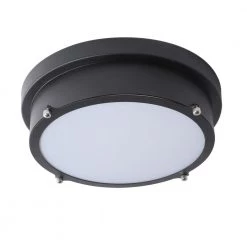 Brand new ๐งจ Promo โค๏ธ 11 in. 12-Watt Black Round Integrated LED Flush Mount Light with Acrylic Drum Shade by LamQee โจ ๐
