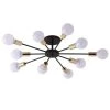 Discount 🌟 Wholesale 💯 39.4 in. 10-Light Black Indoor Industrial Semi-Flush Mount Sputnik Ceiling Lighting by LamQee 🥰 🧨