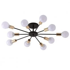 Discount ๐ Wholesale ๐ฏ 39.4 in. 10-Light Black Indoor Industrial Semi-Flush Mount Sputnik Ceiling Lighting by LamQee ๐ฅฐ ๐งจ