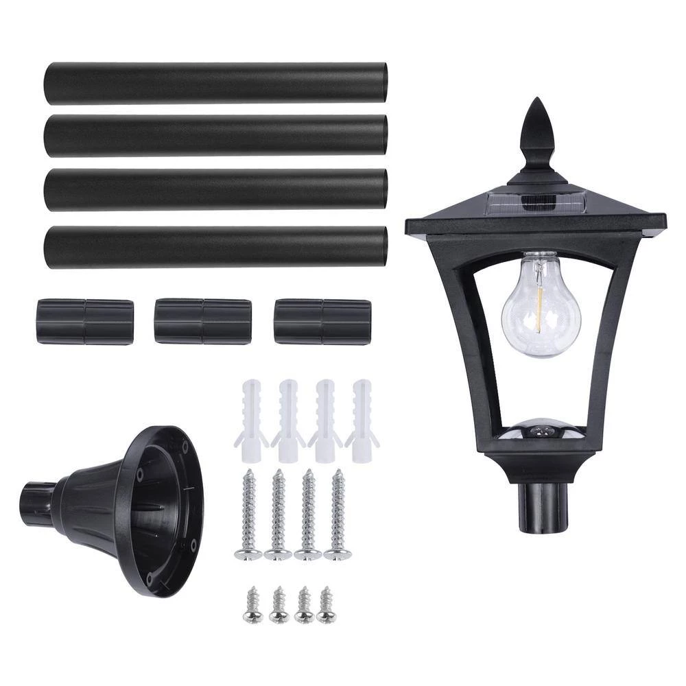 Best Sale โ Cheapest ๐ฅฐ 63 in. L 1-Light Black Solar Powered LED Outdoor Post Light and Lamp Sets with Warm White Light Bulb by LamQee ๐ฅฐ โ๏ธ - Image 5