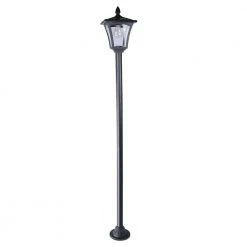 Best Sale ⌛ Cheapest 🥰 63 in. L 1-Light Black Solar Powered LED Outdoor Post Light and Lamp Sets with Warm White Light Bulb by LamQee 🥰 ✔️