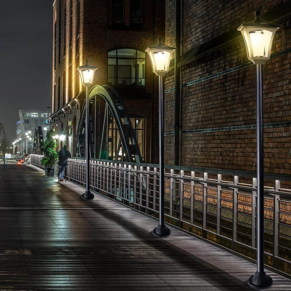 Best Sale โ Cheapest ๐ฅฐ 63 in. L 1-Light Black Solar Powered LED Outdoor Post Light and Lamp Sets with Warm White Light Bulb by LamQee ๐ฅฐ โ๏ธ - Image 2