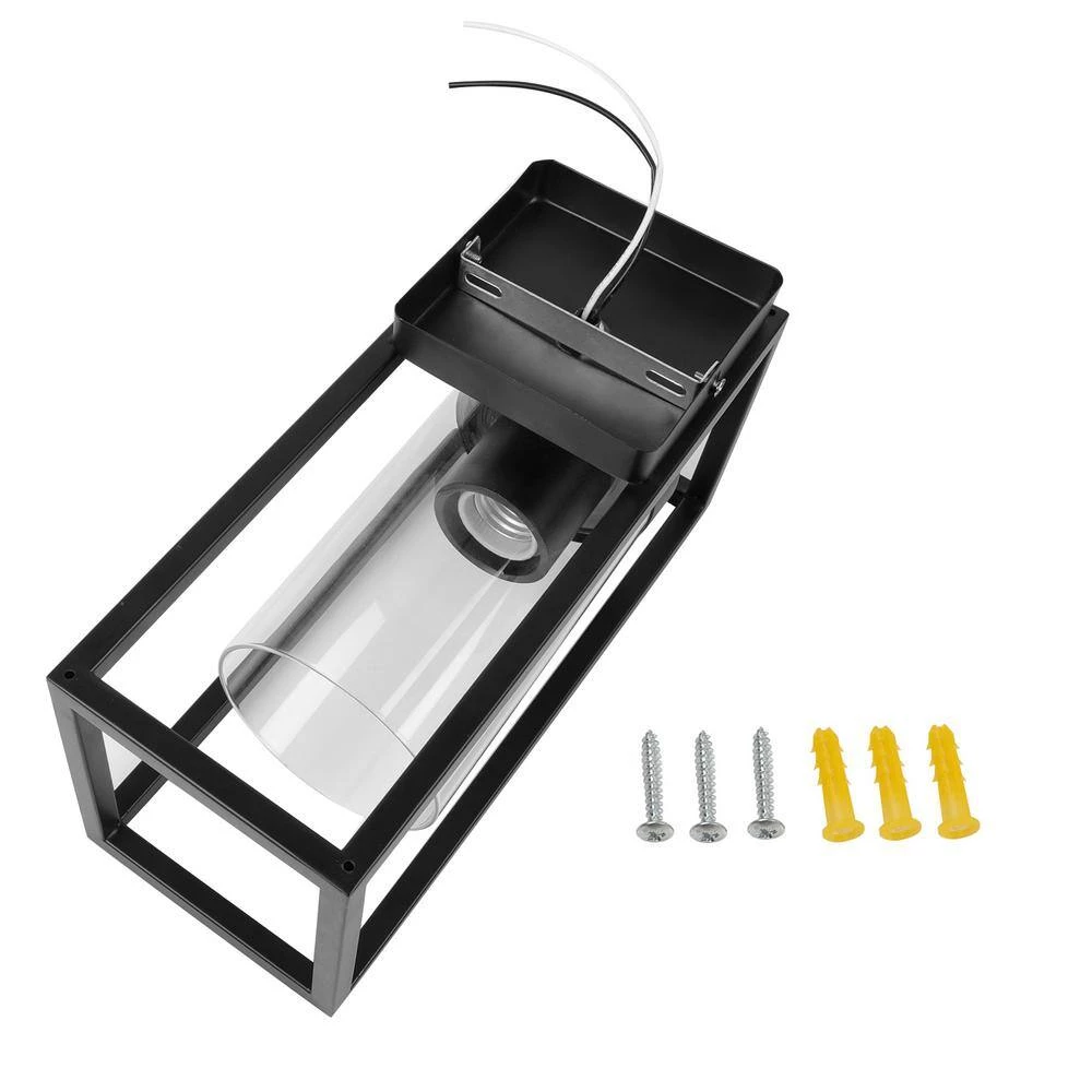 Top 10 😀 Brand new 🎉 1-Light Black Wall Sconce Farmhouse Porch Light with Clear Glass Shade by LamQee 🥰 🥰 - Image 6