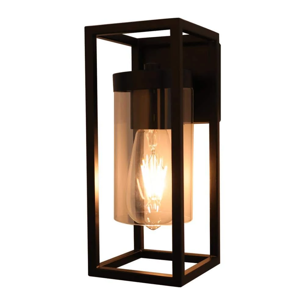 Top 10 😀 Brand new 🎉 1-Light Black Wall Sconce Farmhouse Porch Light with Clear Glass Shade by LamQee 🥰 🥰