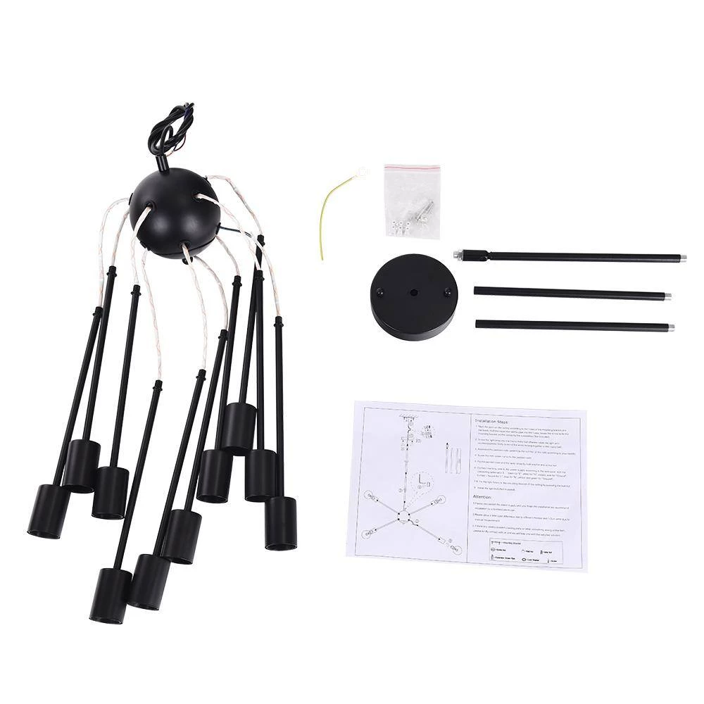 Best deal ๐ Flash Sale โ 10-Light Black Elektra Sputnik Sphere Chandelier Pendant Linear Ceiling Light by RRTYO ๐ ๐ฏ - Image 3