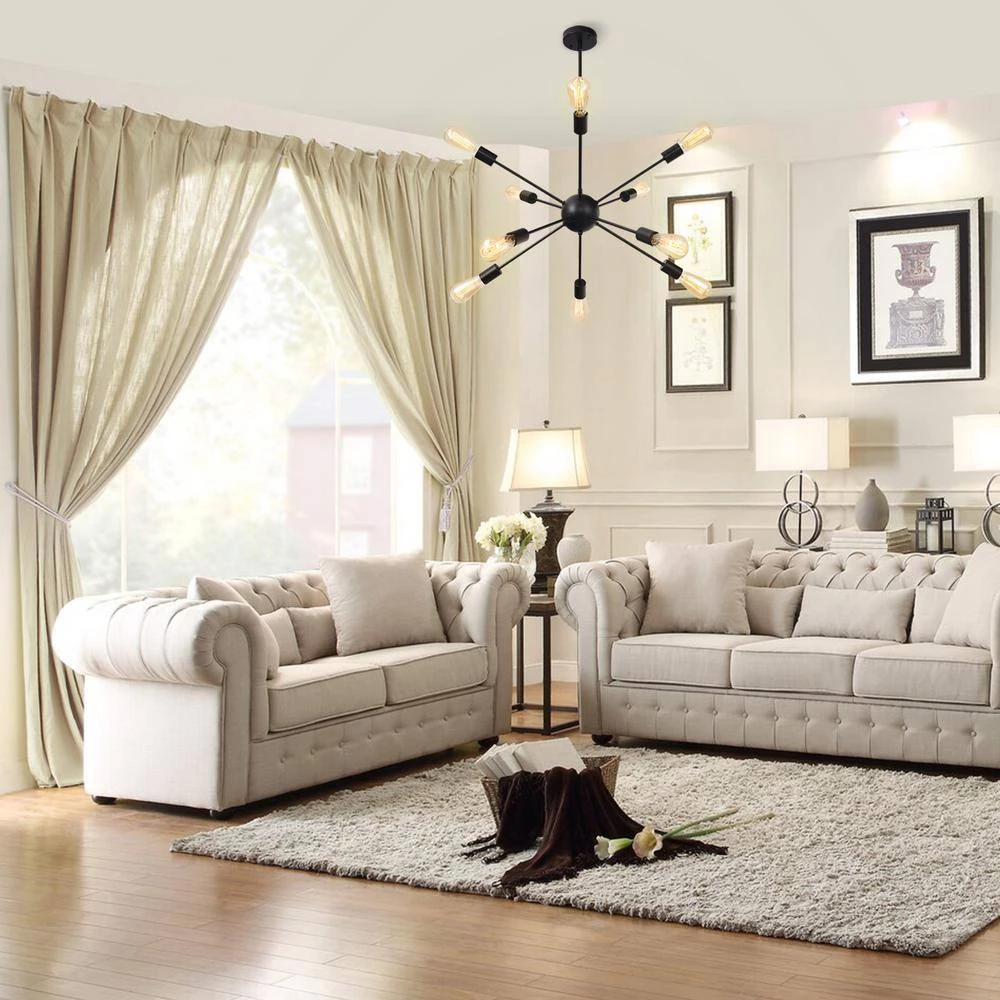 Best deal ๐ Flash Sale โ 10-Light Black Elektra Sputnik Sphere Chandelier Pendant Linear Ceiling Light by RRTYO ๐ ๐ฏ - Image 7