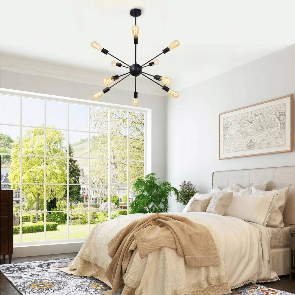 Best deal ๐ Flash Sale โ 10-Light Black Elektra Sputnik Sphere Chandelier Pendant Linear Ceiling Light by RRTYO ๐ ๐ฏ - Image 6