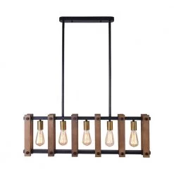 Best Pirce ๐ Best Pirce โญ Sylvette 5-Light Black Metal Kitchen Island Linear Chandelier Pendant Light by RRTYO ๐ ๐ฅ