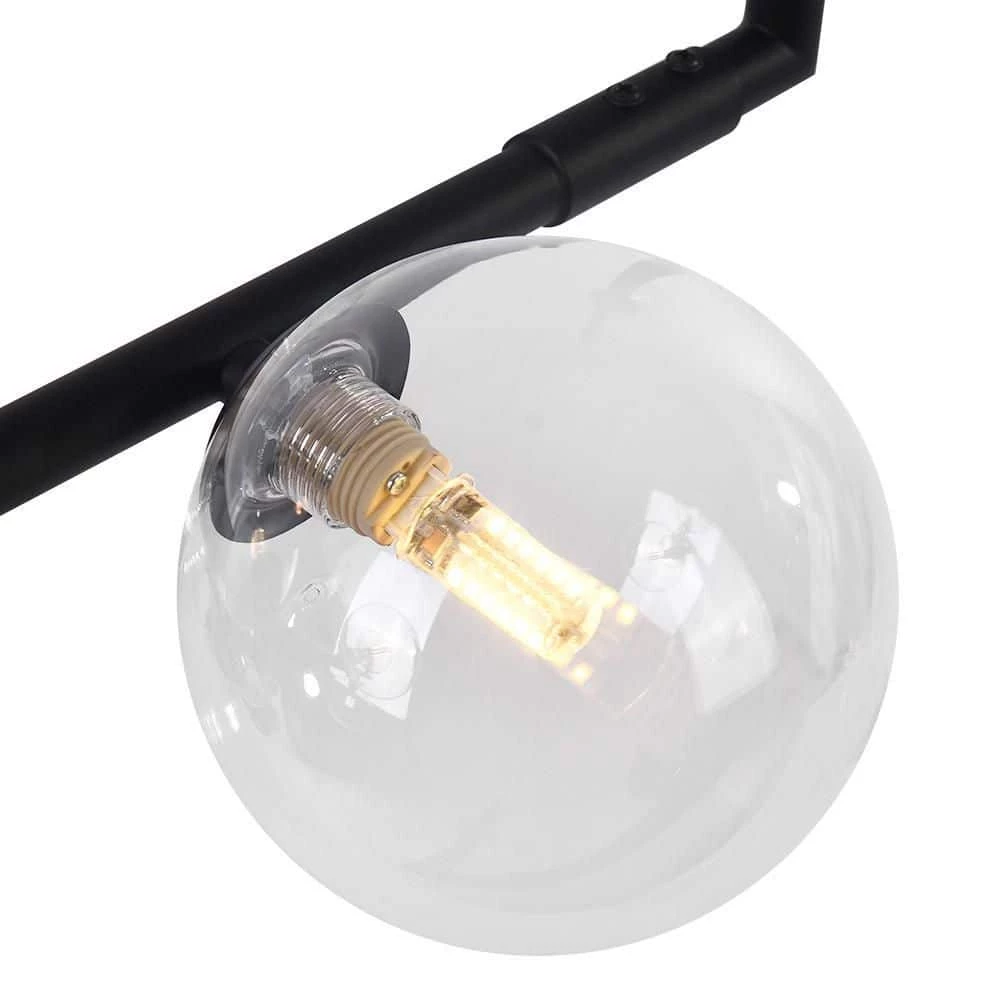 New 🥰 Wholesale ⭐ Herculaneum 6-Lights Black Kitchen Island Linear Globe Glass Pendant by RRTYO 🔔 ✨ - Image 8