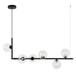 New ๐ฅฐ Wholesale โญ Herculaneum 6-Lights Black Kitchen Island Linear Globe Glass Pendant by RRTYO ๐ โจ
