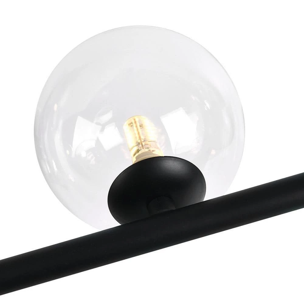 New 🥰 Wholesale ⭐ Herculaneum 6-Lights Black Kitchen Island Linear Globe Glass Pendant by RRTYO 🔔 ✨ - Image 7
