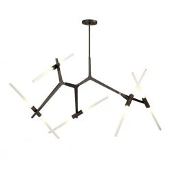 Deals 🔥 Budget 🔥 Duchess 10-Light Black Branch Asymmetric Modern Chandelier with Frosted Glass Shade For Living Room & Dining Room by RRTYO ✔️ 🔔
