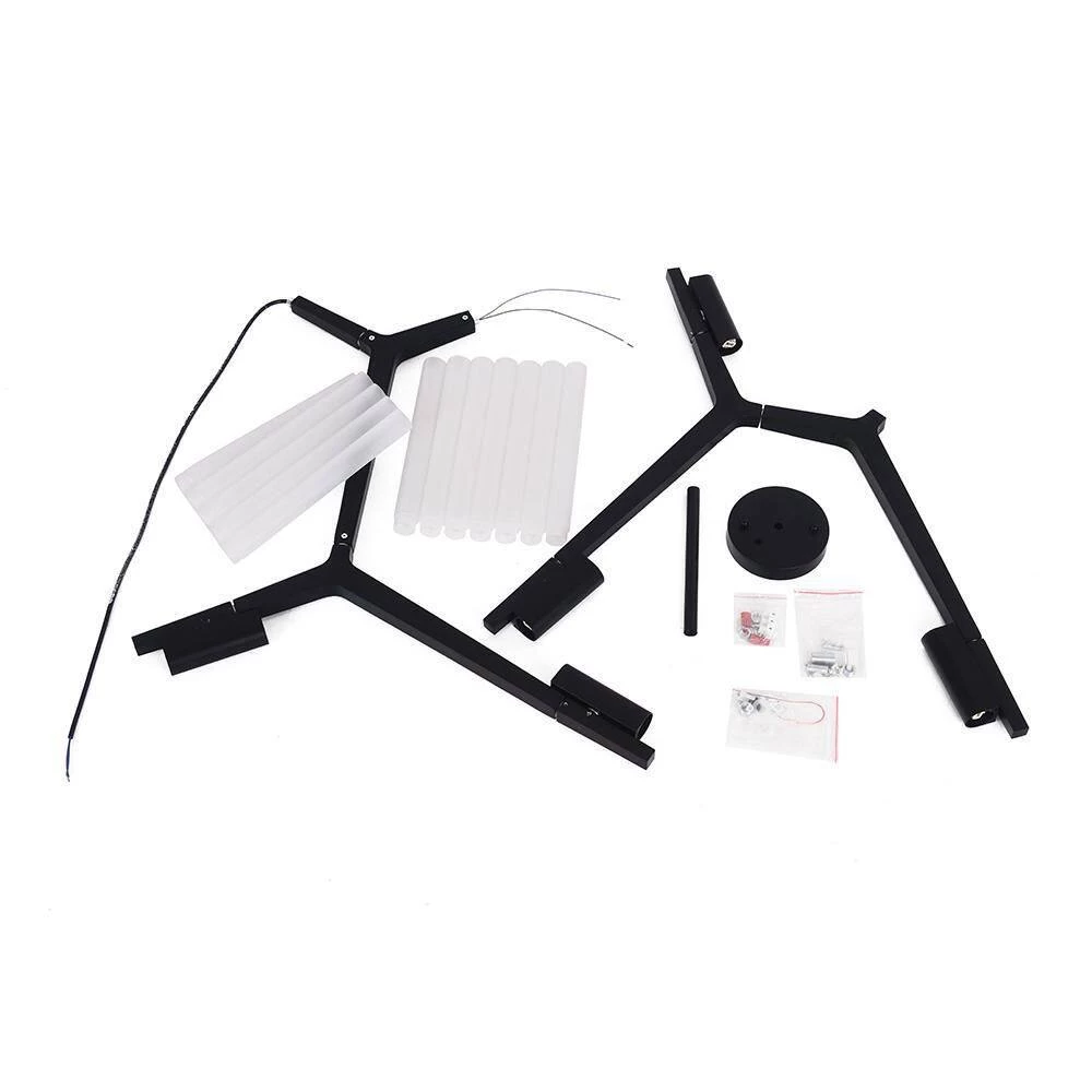 Deals 🔥 Budget 🔥 Duchess 10-Light Black Branch Asymmetric Modern Chandelier with Frosted Glass Shade For Living Room & Dining Room by RRTYO ✔️ 🔔 - Image 11