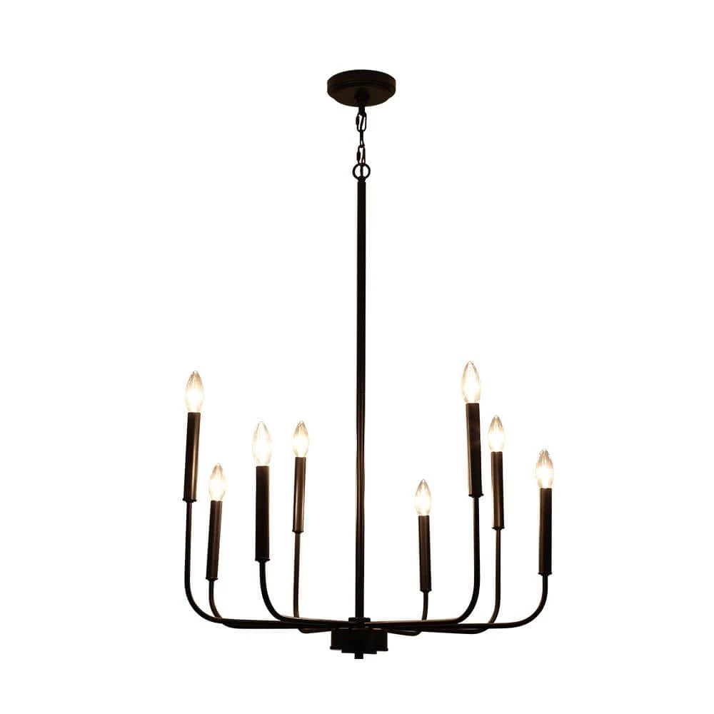 Best deal ✔️ Best reviews of 💯 Ableton 8-Light Black Farmhouse Kitchen Island Candle Dining Light Adjustable Chandelier by RRTYO 🛒 ✨ - Image 5