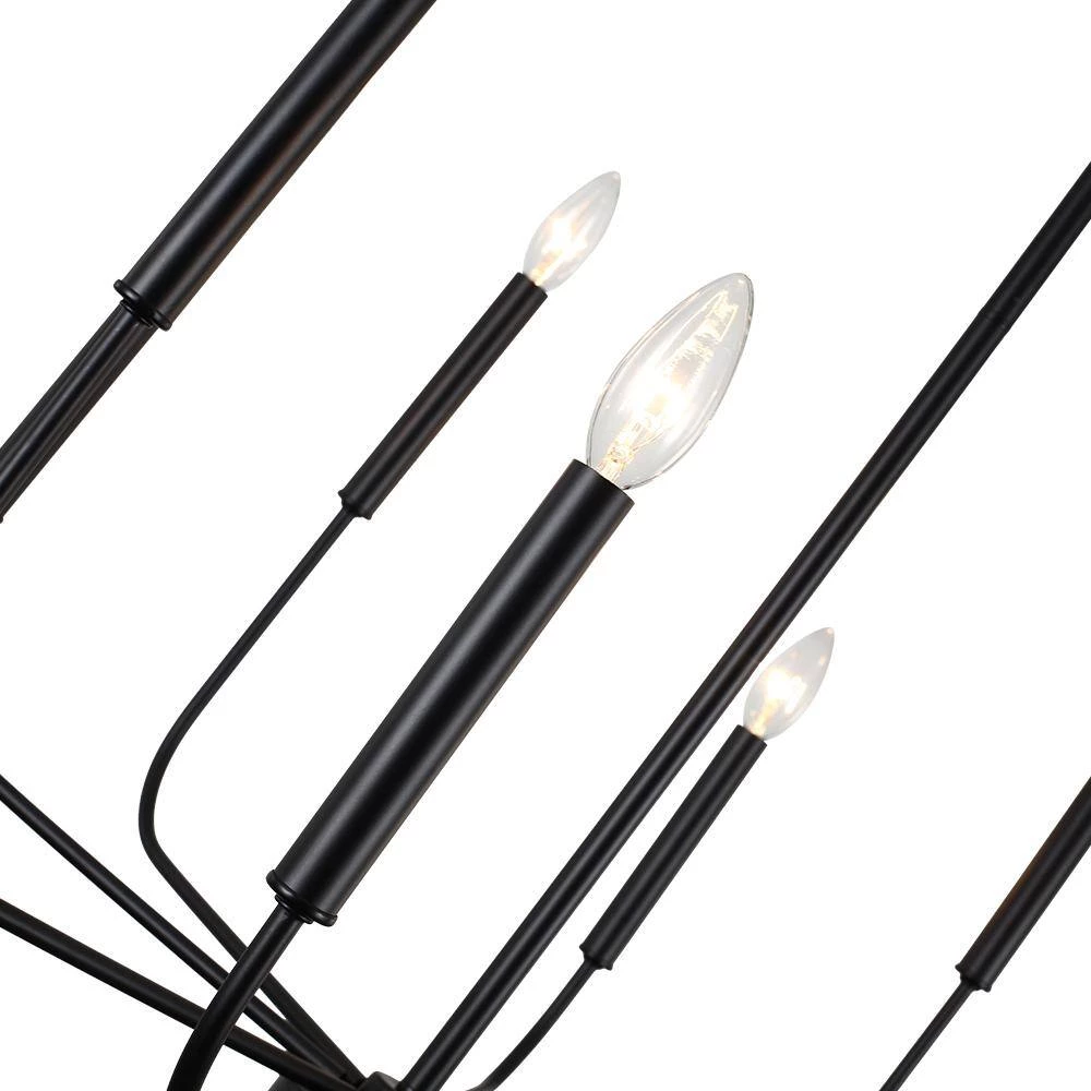 Best deal ✔️ Best reviews of 💯 Ableton 8-Light Black Farmhouse Kitchen Island Candle Dining Light Adjustable Chandelier by RRTYO 🛒 ✨ - Image 10