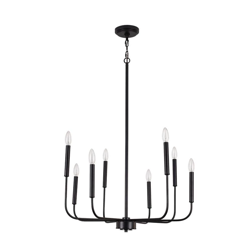 Best deal ✔️ Best reviews of 💯 Ableton 8-Light Black Farmhouse Kitchen Island Candle Dining Light Adjustable Chandelier by RRTYO 🛒 ✨