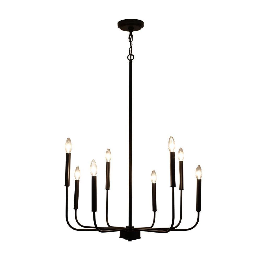 Best deal ✔️ Best reviews of 💯 Ableton 8-Light Black Farmhouse Kitchen Island Candle Dining Light Adjustable Chandelier by RRTYO 🛒 ✨ - Image 6