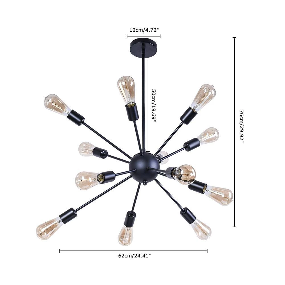 Top 10 ๐ Budget โ๏ธ Gamino 18-Light Black Sputnik Sphere Chandelier by RRTYO ๐ ๐ - Image 6