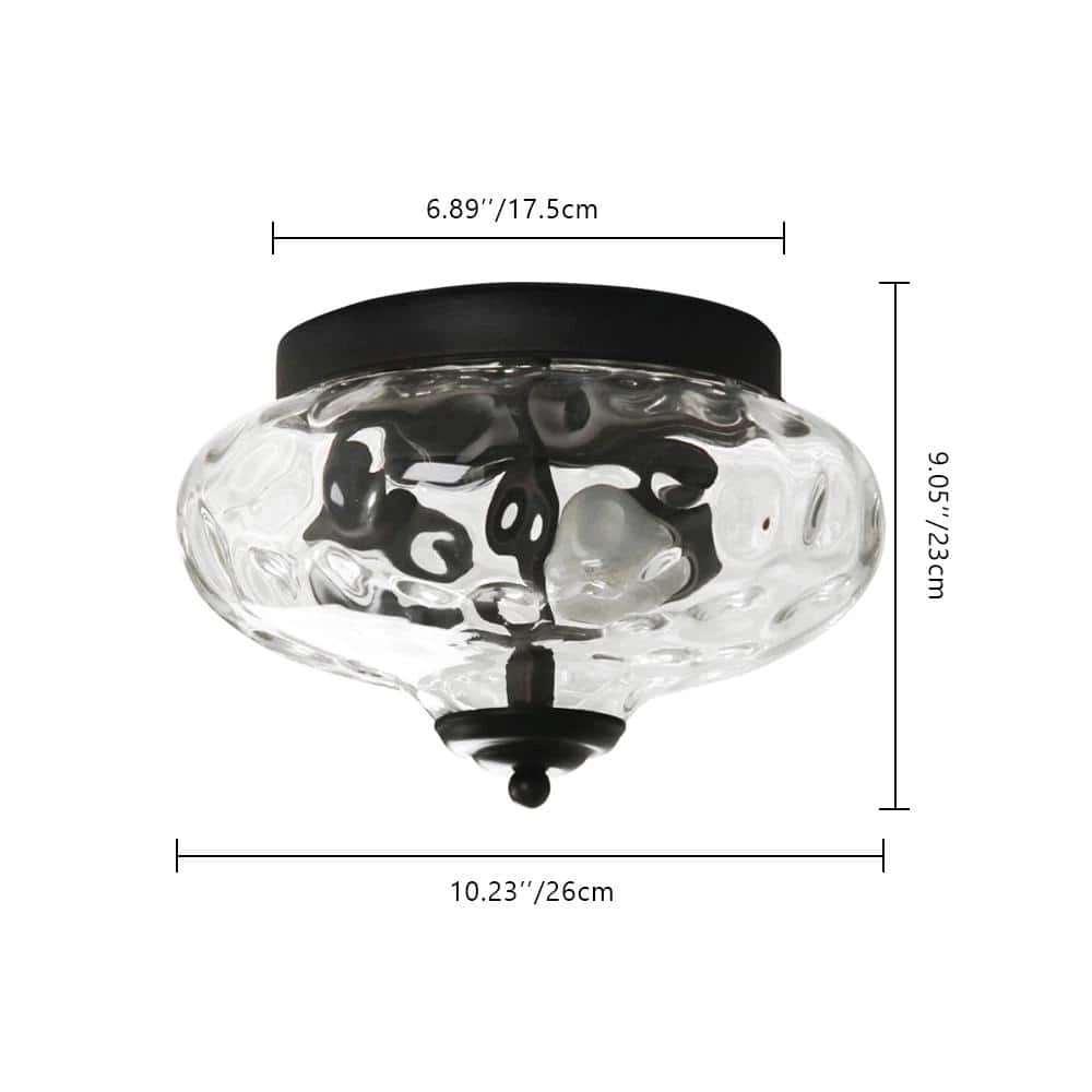 Deals ๐คฉ Cheapest โ Avah 10.23 in. 2-Lights Black Flush Mount with Class Shade by RRTYO ๐ ๐คฉ - Image 3