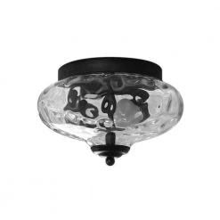 Deals ๐คฉ Cheapest โ Avah 10.23 in. 2-Lights Black Flush Mount with Class Shade by RRTYO ๐ ๐คฉ