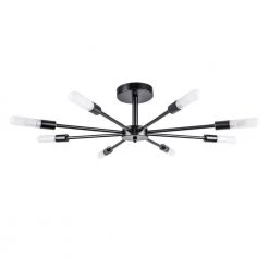 New 😉 Cheapest ⌛ Elektra 29 in. 8-Light Black Semi-Flush Mount by RRTYO 😉 👍