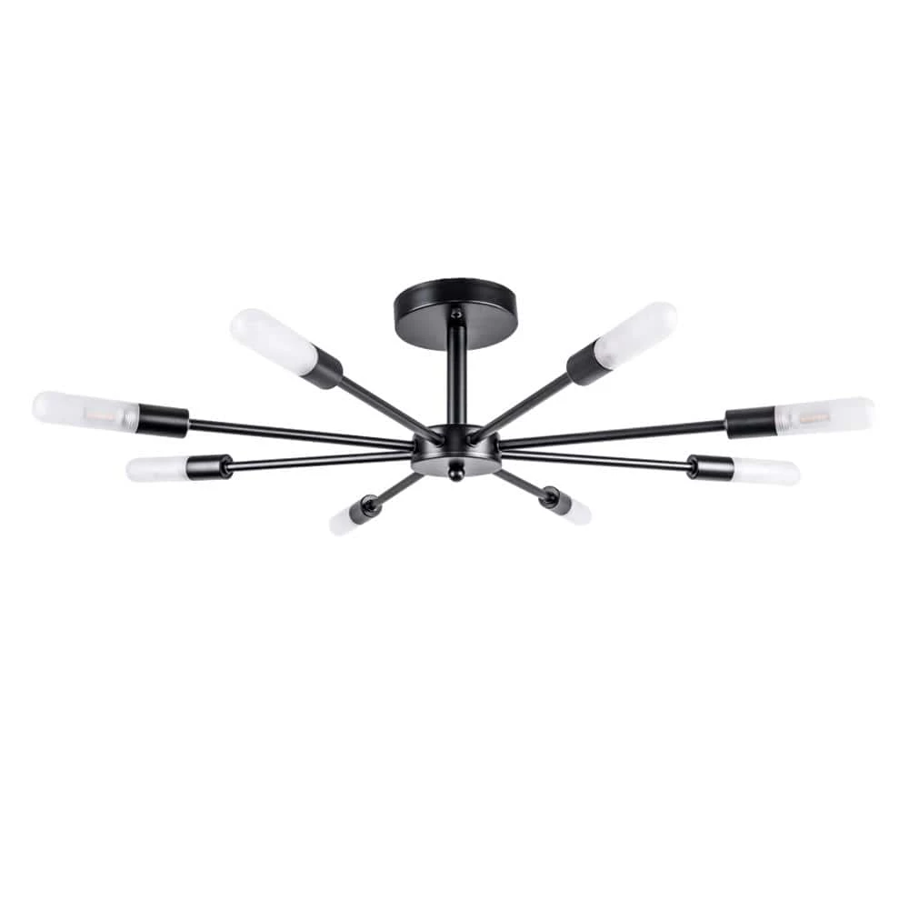 New ๐ Cheapest โ Elektra 29 in. 8-Light Black Semi-Flush Mount by RRTYO ๐ ๐
