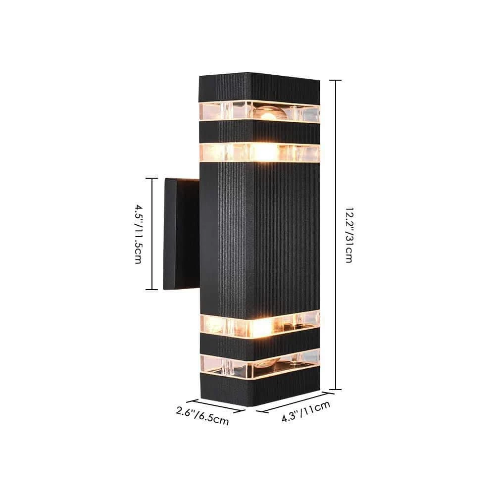Budget 😉 Flash Sale 🎁 2-Light Black Rectangular Modern Lighting Fixture Waterproof Outdoor Wall Lantern Sconce Light by RRTYO 🎉 💯 - Image 3