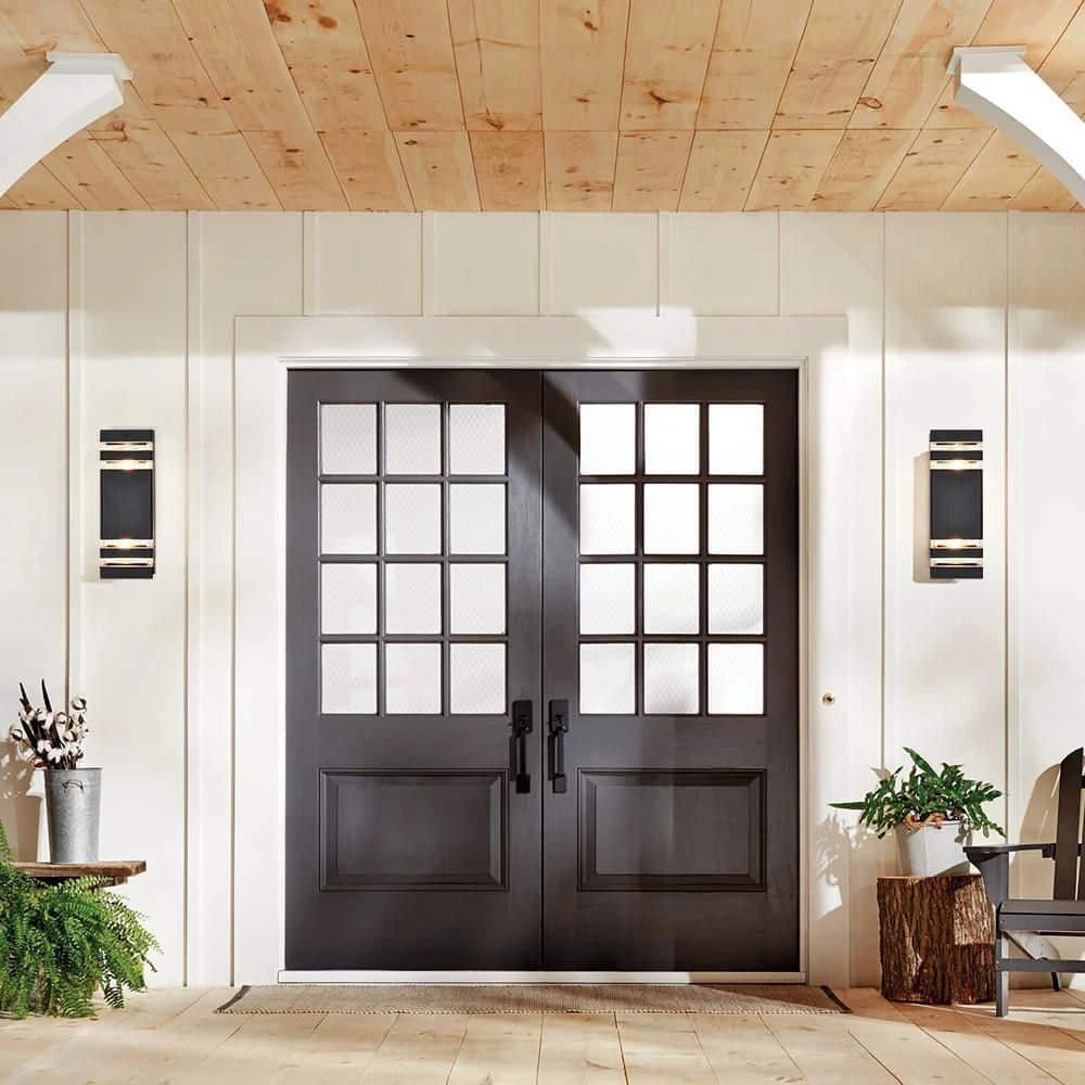 Budget 😉 Flash Sale 🎁 2-Light Black Rectangular Modern Lighting Fixture Waterproof Outdoor Wall Lantern Sconce Light by RRTYO 🎉 💯 - Image 11