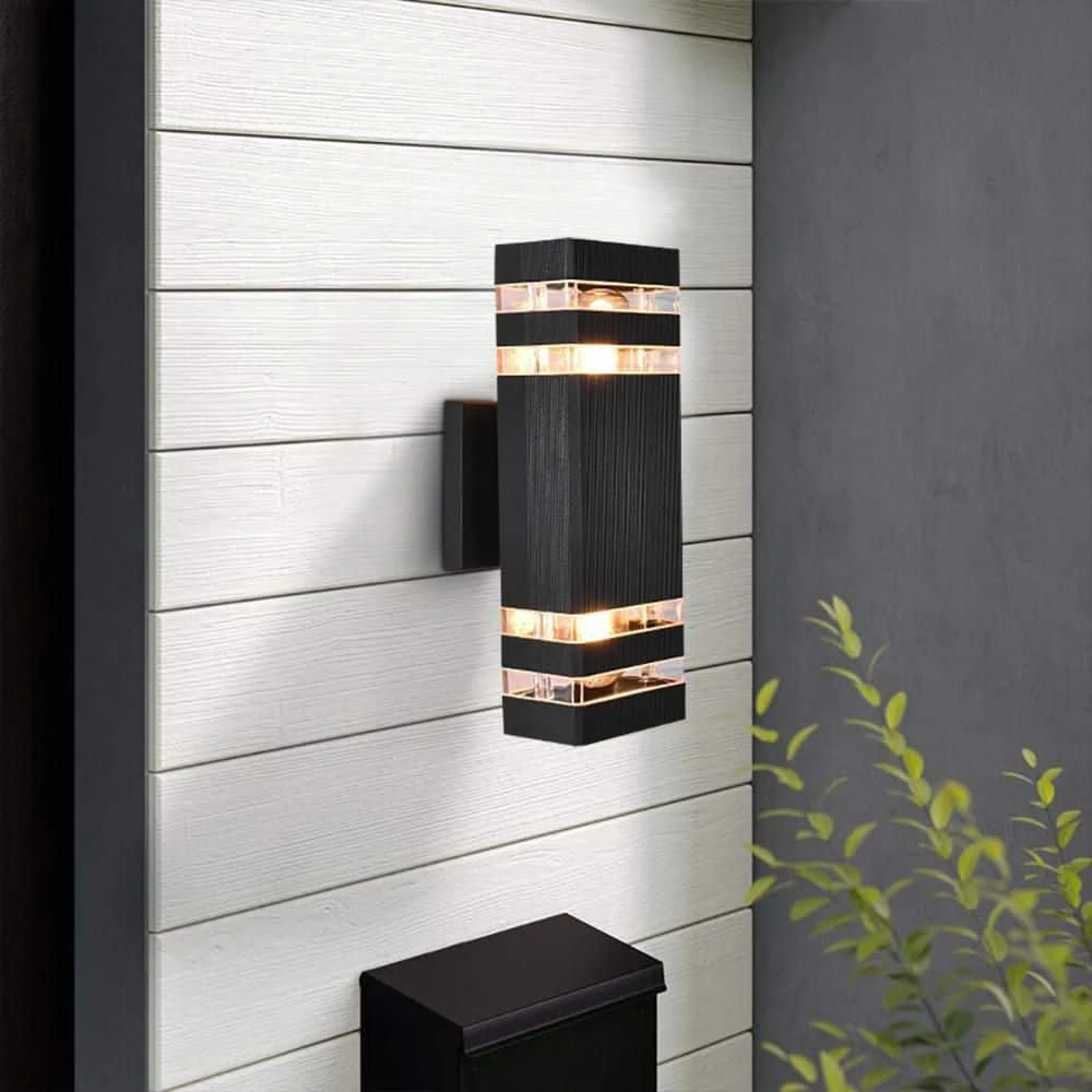Budget 😉 Flash Sale 🎁 2-Light Black Rectangular Modern Lighting Fixture Waterproof Outdoor Wall Lantern Sconce Light by RRTYO 🎉 💯 - Image 9