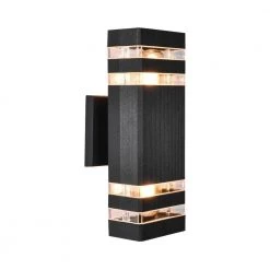 Budget ๐ Flash Sale ๐ 2-Light Black Rectangular Modern Lighting Fixture Waterproof Outdoor Wall Lantern Sconce Light by RRTYO ๐ ๐ฏ