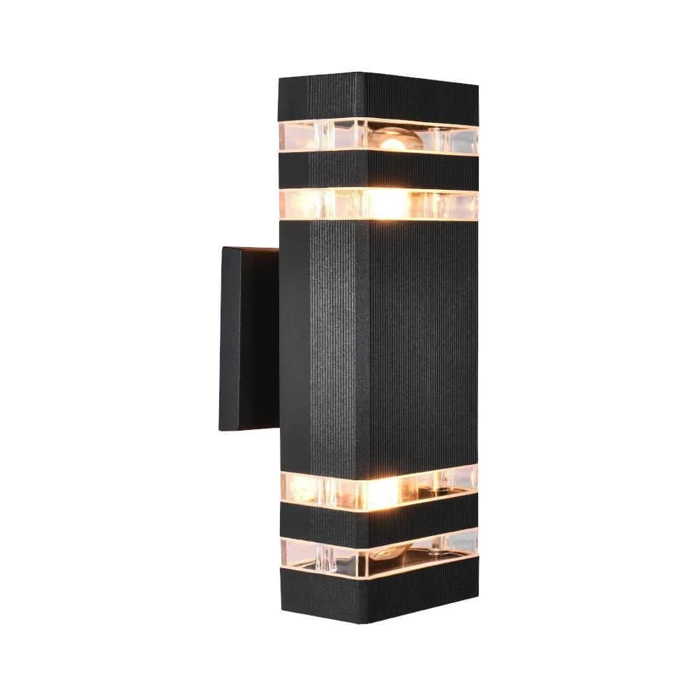 Budget 😉 Flash Sale 🎁 2-Light Black Rectangular Modern Lighting Fixture Waterproof Outdoor Wall Lantern Sconce Light by RRTYO 🎉 💯